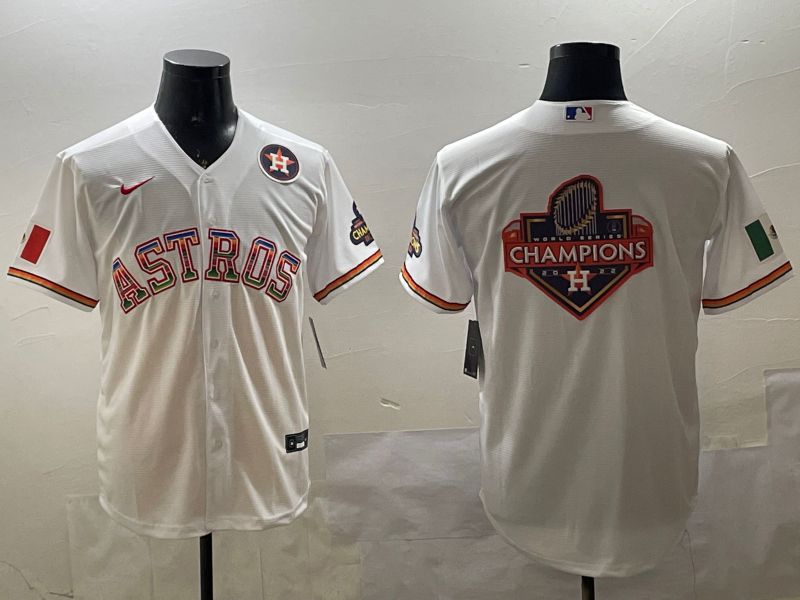 Men Houston Astros Blank White Mexico Game 2025 Nike MLB Jersey style 14
